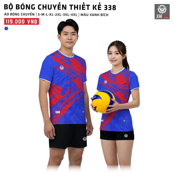Thiết Kế Và Sản Xuất Áo Bóng Chuyền Màu Xanh Bích Đẹp