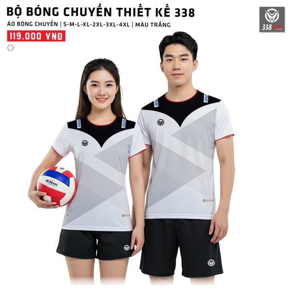 Thiết Kế Và Sản Xuất Áo Bóng Chuyền Màu Trắng Đẹp