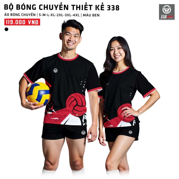 Bộ Áo Đấu Bóng Chuyền Màu Đen Thiết Kế Mới 2025
