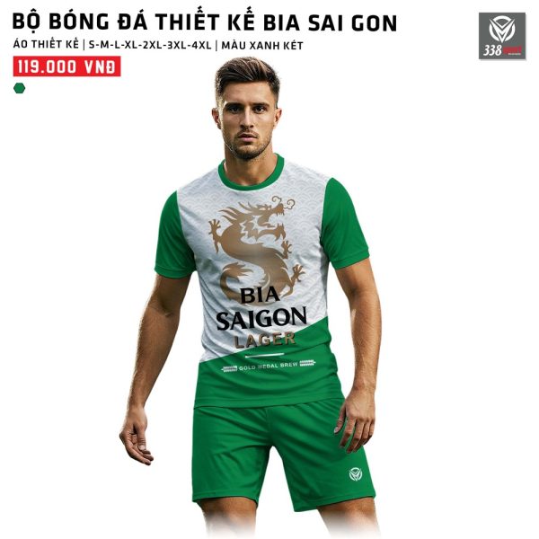 Áo Bóng Đá Thiết Kế Bia Sài Gòn Màu Xanh Mới Lạ