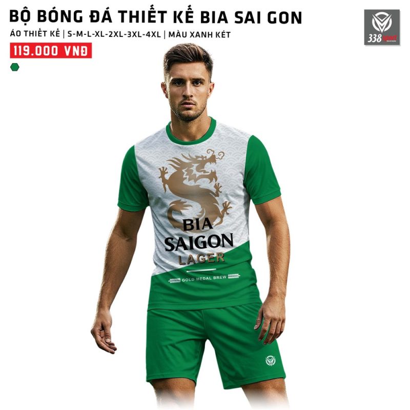 Áo Bóng Đá Thiết Kế Bia Sài Gòn Màu Xanh Mới Lạ