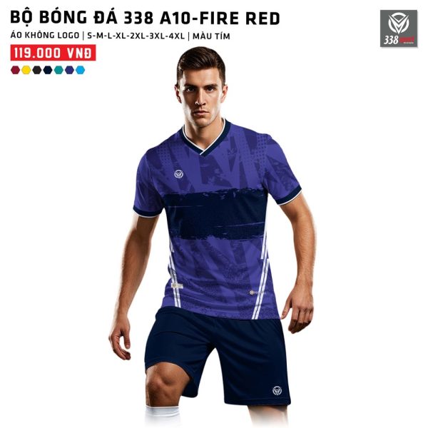 Áo Bóng Đá Không Logo 338-A10-FIRE RED Thiết Kế - Hình ảnh 6
