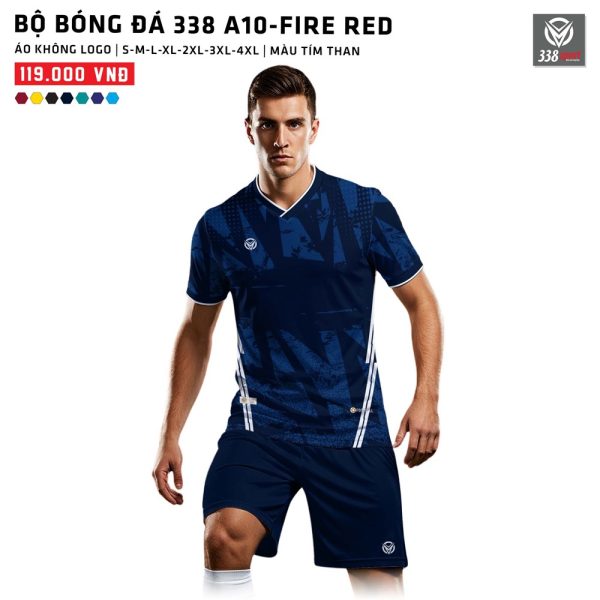 Áo Bóng Đá Không Logo 338-A10-FIRE RED Thiết Kế - Hình ảnh 5