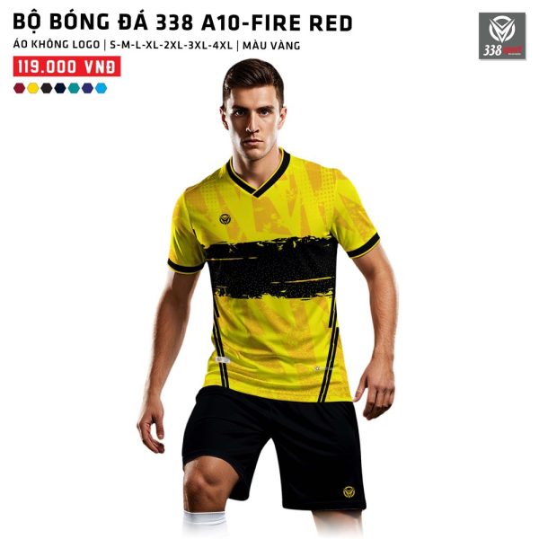 Áo Bóng Đá Không Logo 338-A10-FIRE RED Thiết Kế - Hình ảnh 4