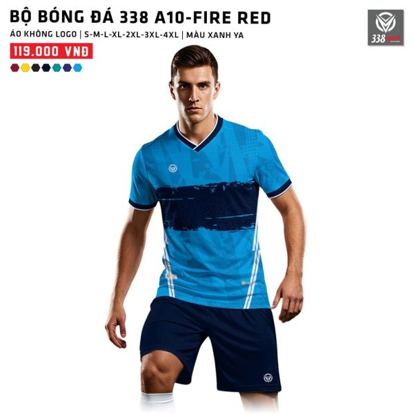 Áo Bóng Đá Không Logo 338-A10-FIRE RED Thiết Kế - Hình ảnh 2