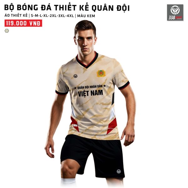 Gợi Ý Thiết Kế Áo Bóng Đá Quân Đội Nhân Dân Màu Kem
