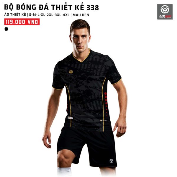 In Áo Bóng Đá Thiết Kế 338 Màu Đen Theo Yêu Cầu