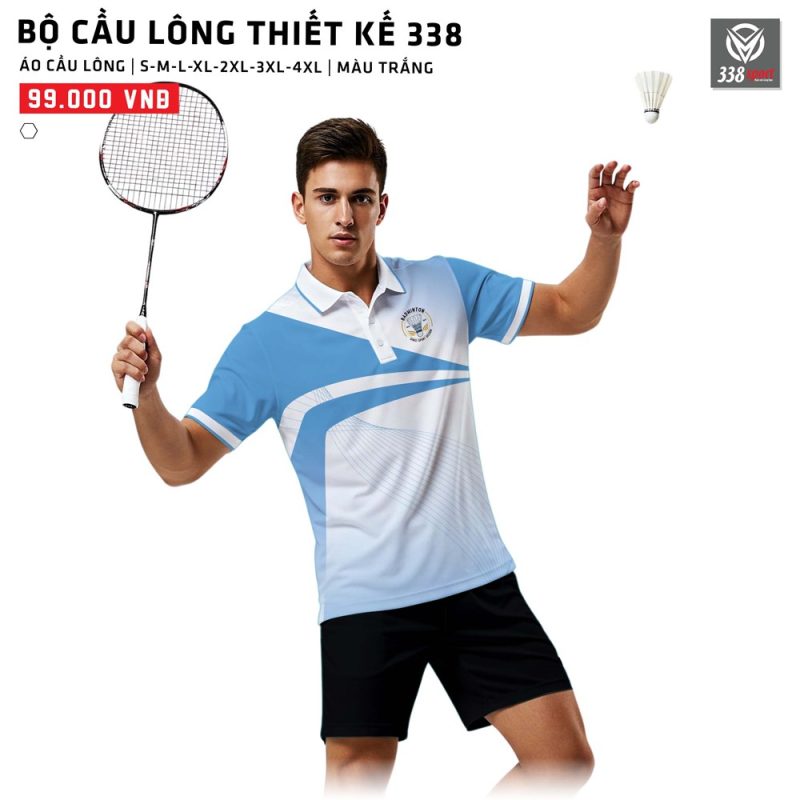 May Áo Cầu Lông Thiết Kế Màu Trắng Độc Đáo