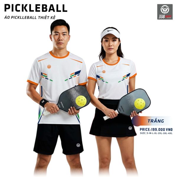 Áo Pickleball Thiết Kế Màu Trắng Nam Nữ Mới