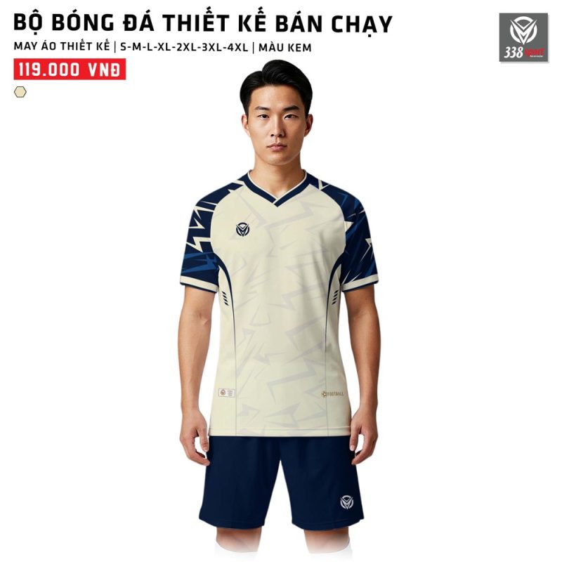 May Áo Bóng Đá Màu Kem Đa Dạng Chất Liệu Vải