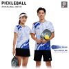 May Áo Pickleball Màu Trắng Xanh Chuyên Nghiệp Cho Giải Đấu