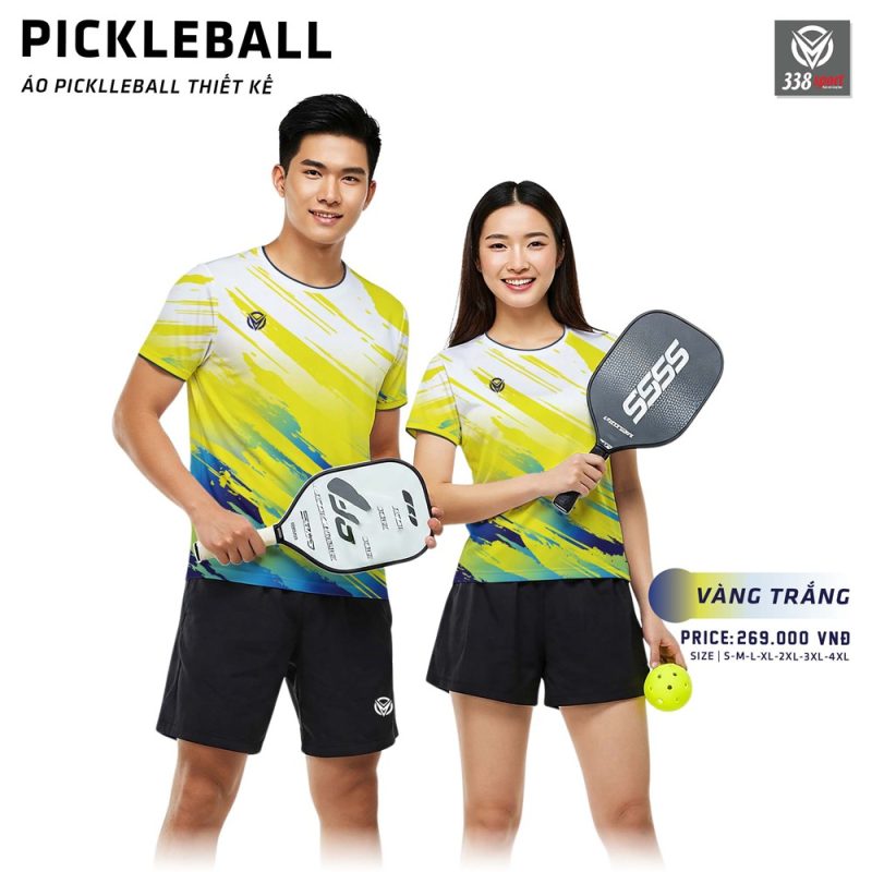 Áo Pickleball Thiết Kế Màu Vàng Trắng Theo Xu Hướng Hiện Đại