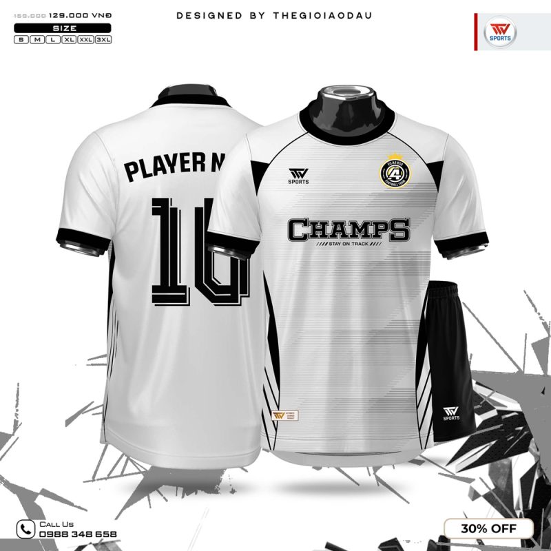 Áo Bóng Đá Trắng Phối Đen – Thanh Lịch Và Hiện Đại