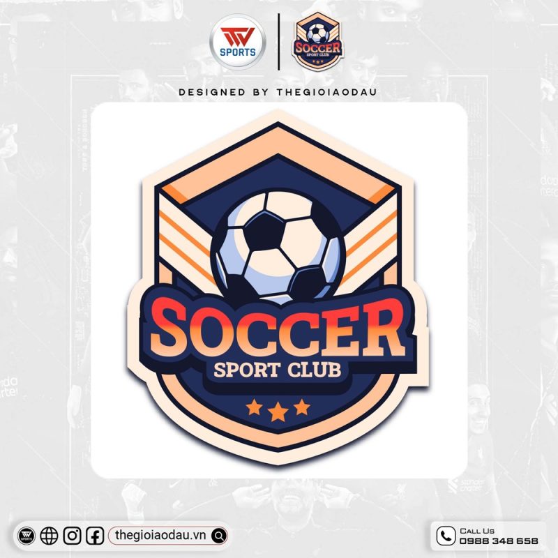 Logo Áo Đấu - Xanh Navy & Cam Năng Động | Mẫu 09