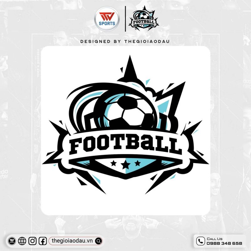 Logo Áo Đấu Màu Đen Trắng Xanh Dương Nhạt – Phong Cách Mạnh Mẽ & Hiện Đại