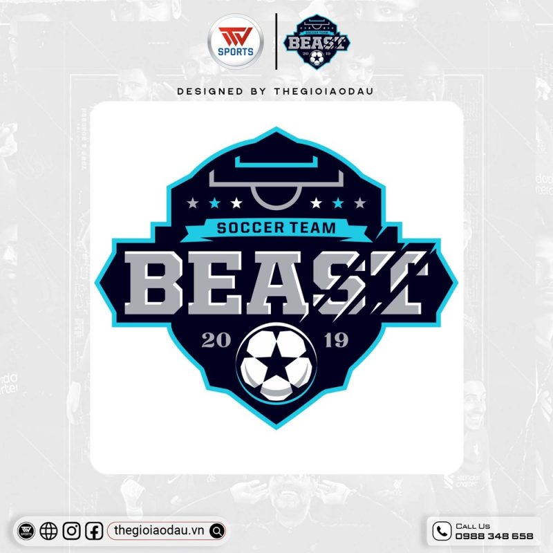 Logo đội bóng BEAST - Tông màu xanh dương mạnh mẽ và hiện đại