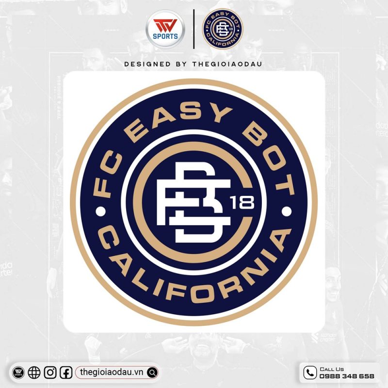 Logo FC EASY BOT – Tông Xanh Navy Sang Trọng & Mạnh Mẽ