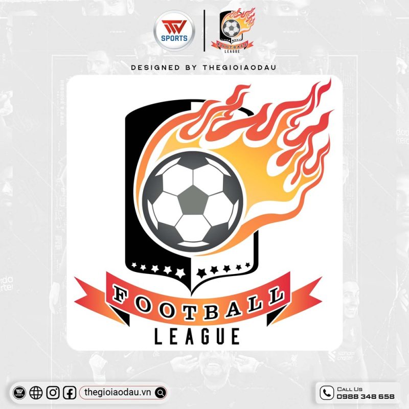 Logo Giải Đấu Bóng Đá Màu Đỏ Cam Năng Động - LogoAoDau-18