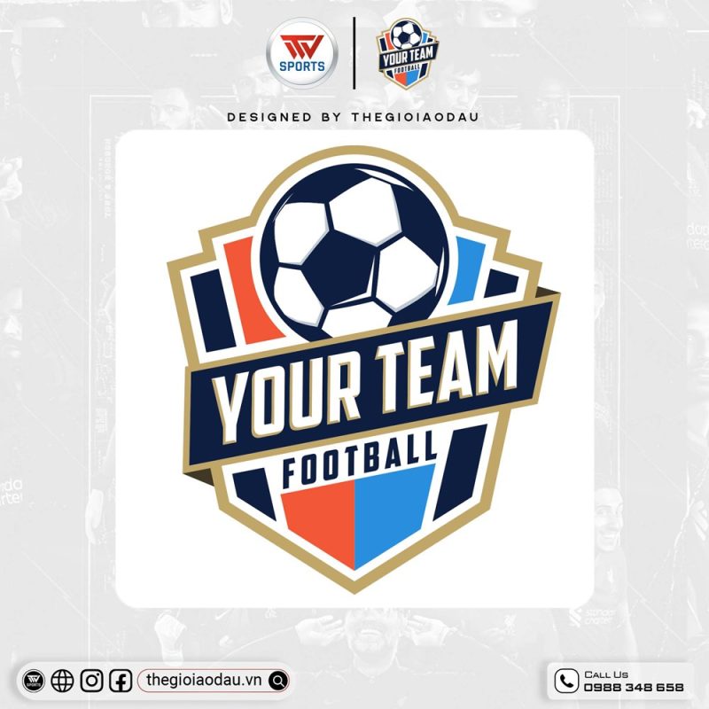 Logo Đội Bóng Your Team Football – Xanh Navy Chủ Đạo, Đẳng Cấp Và Máu Lửa