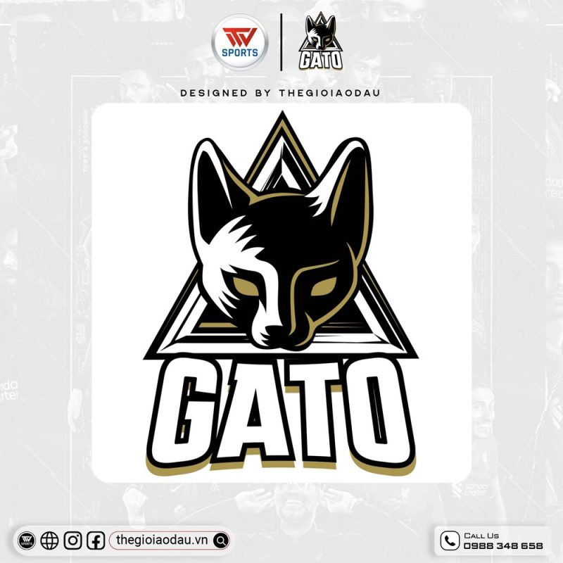 Logo Áo Đấu GATO Màu Đen Vàng Đồng – Biểu Tượng Cá Tính Mạnh Mẽ Và Sang Trọng