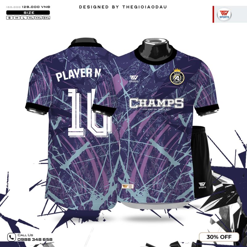 Áo Bóng Đá Tím Than Graffiti Nổi Bật